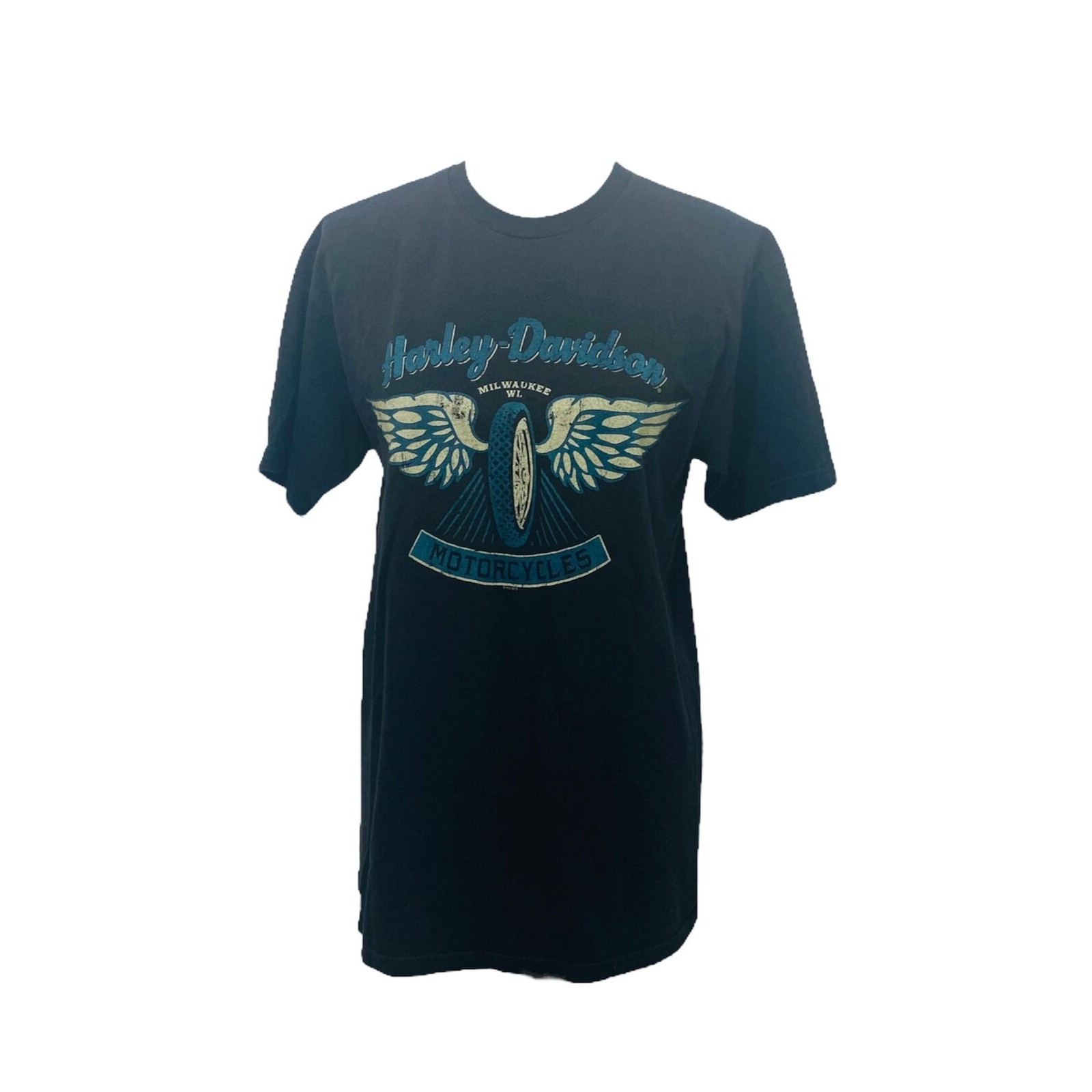 Vintage HarleyDavidson Men Black Short Sleeve Promotional Size Medium Bravado